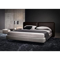 R2R Furniture Roxy Designer King Size Bed (With Bonnell Mattress) - (180 x 200 CM) (Dark Brown, Faux Leather)
