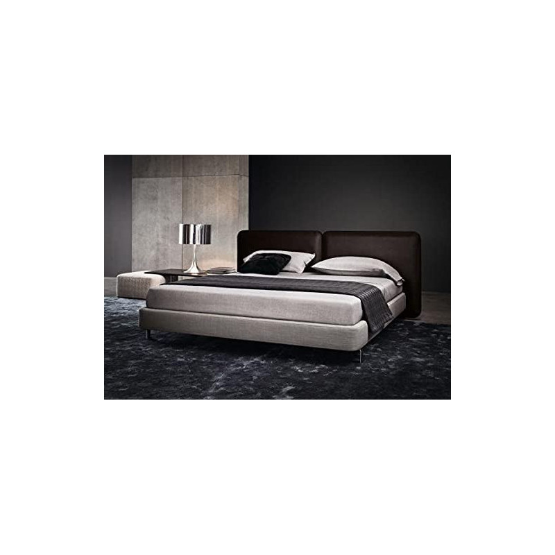 R2R Furniture Roxy Designer Queen Size Bed (With Bonnell Mattress) - (160 x 200 CM) (Dark Brown, Faux Leather)