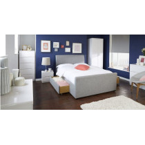 R2R Furniture Simple Bed King Size With 2 Drawers - (180 x 200 CM) (Beige, Faux Leather)