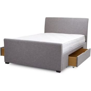 R2R Furniture Simple Bed King Size With 2 Drawers - (180 x 200 CM) (Black, Faux Leather)