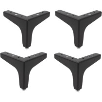 R2R Furniture Sydien 4Pcs 5Inch Modern-Style Metal Furniture Sofa Legs Feet For Sofas, Beds, Tables And Others With Screws Included (Black)