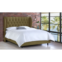 R2R Furniture Tufted Wingback"Camilla" Be - Super King (200 x 200 CM) (Beige, Faux Leather)