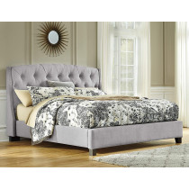 R2R Furniture Fabric bed with tufted headboard with mattress : 200X200 