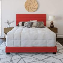 R2R Furniture FERRERA PADDED KING SIZE BED - RED