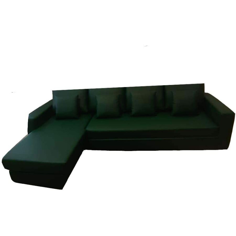 R2R Furniture GREEN FAUX LEATHER SOFACUMBED