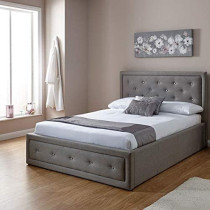 R2R Furniture Hollywood Ottoman Bed with mattress King Size : 180x200