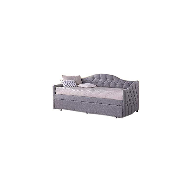 R2R Furniture Jamila Day Bed Rectangular Shape Bedroom Furniture, 190X90 cm, Grey