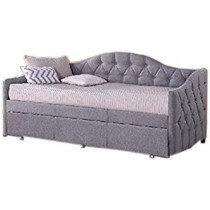 R2R Furniture Jamila Day Bed Rectangular Shape Bedroom Furniture, 190X90 cm, Grey