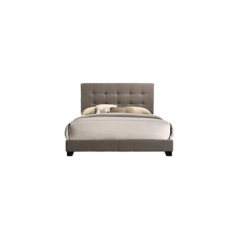 R2R Furniture KATRINA QUEEN SIZE upholstered grey bed with mattress