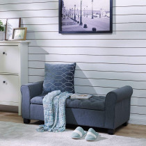 R2R Furniture Large Tufted Ottoman,Modern Armed Storage Bench Foot Rest Stool