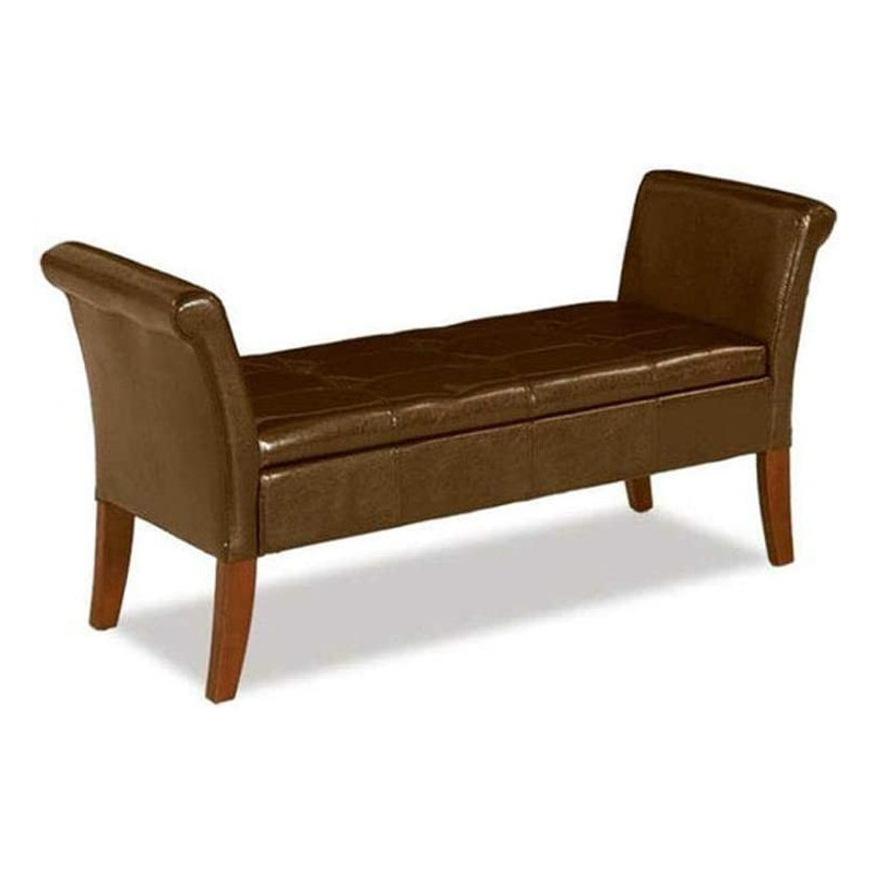 R2R Furniture Leather Bench With Storage brown