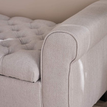 R2R Furniture Living Lamara Sky Grey Fabric Armed Storage Bench