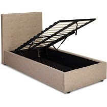 R2R Furniture Lucca Fabric Ottoman Bed Frame Single Size 