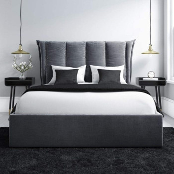 R2R Furniture Maddox double ottoman bed frame in Grey-Queen size