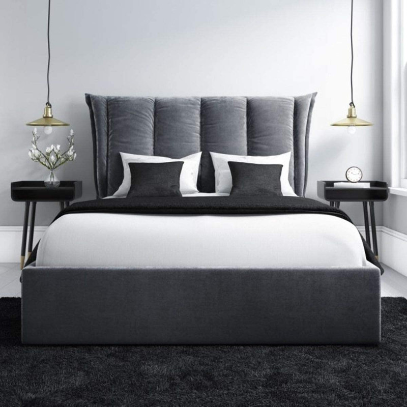 R2R Furniture Maddox double ottoman bed frame in Grey-Queen size