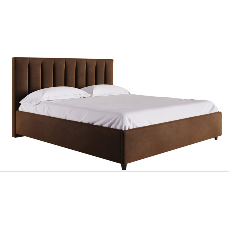 R2R Furniture Mexxony Comfort Upholstered Bed - Pillow Top Pocket Spring Mattress Dark BrownWith Memory Foam by R2R King Size Dark Brown