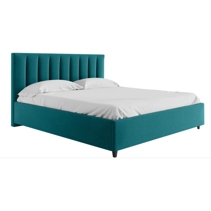 R2R Furniture Mexxony Comfort Upholstered Bed - Pillow Top Pocket Spring Mattress CyanWith Memory Foam by R2R Queen Size Cyan