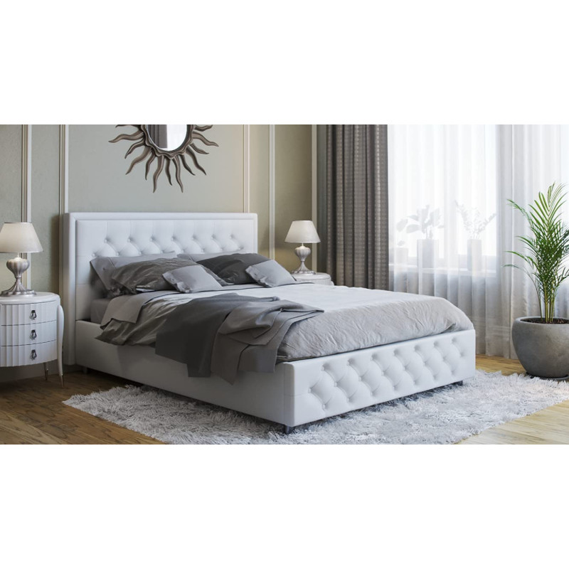 Earnest Comfort Upholstered Bed (Without Mattress) by R2R - Queen Size (160cm x 200cm) (grey)