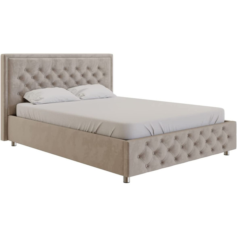 Earnest Comfort Upholstered Bed (Without Mattress) by R2R - Super King Size (200cm x 200cm) (Beige)
