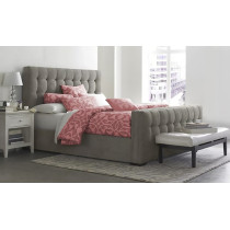 Fluffy Comfort Upholstered Bed (Without Mattress) by R2R - Super King Size (200cm x 200cm) (Grey)