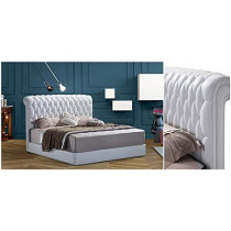 R2R Furniture Modern White Leather Full Size Bed Headboard 180X200 (King Size)