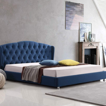 R2R Furniture New Modern Bed Frame With Handrail For Bedroom Furniture With Mattress : (King Size)
