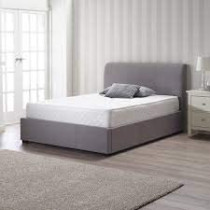 R2R Furniture Newton Storage Bed Frame In Grey Linen Fabric Queen Size
