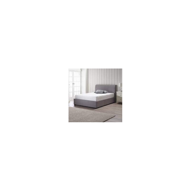 R2R Furniture Newton Storage Bed Frame In Grey Linen Fabric Queen Size