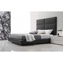 R2R Furniture Onda Black Leather King Size Bed