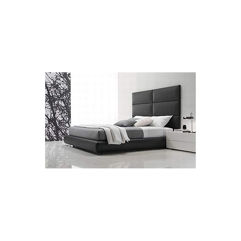 R2R Furniture Onda Black Leather King Size Bed