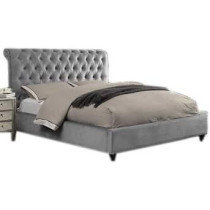 R2R Furniture Prince Rolled Tufted Headboard Bed King Size 180 * 200Cm With Mattress Furniture