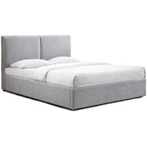 R2R Furniture R2R Furniture Austen Queen Size Bed With Mattress In Light Grey - 160 X 200Cm
