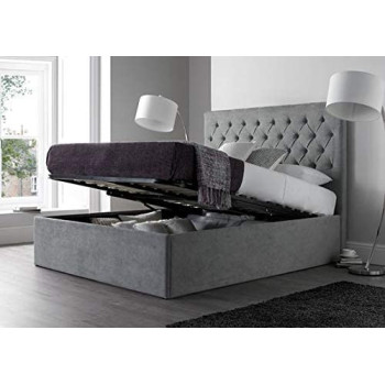 R2R Furniture R2R Furniture Maxi Tufted Comfort Upholstered Bed With Hydraulic Storage And Spring Mattress - King Size (180Cm X 200Cm)