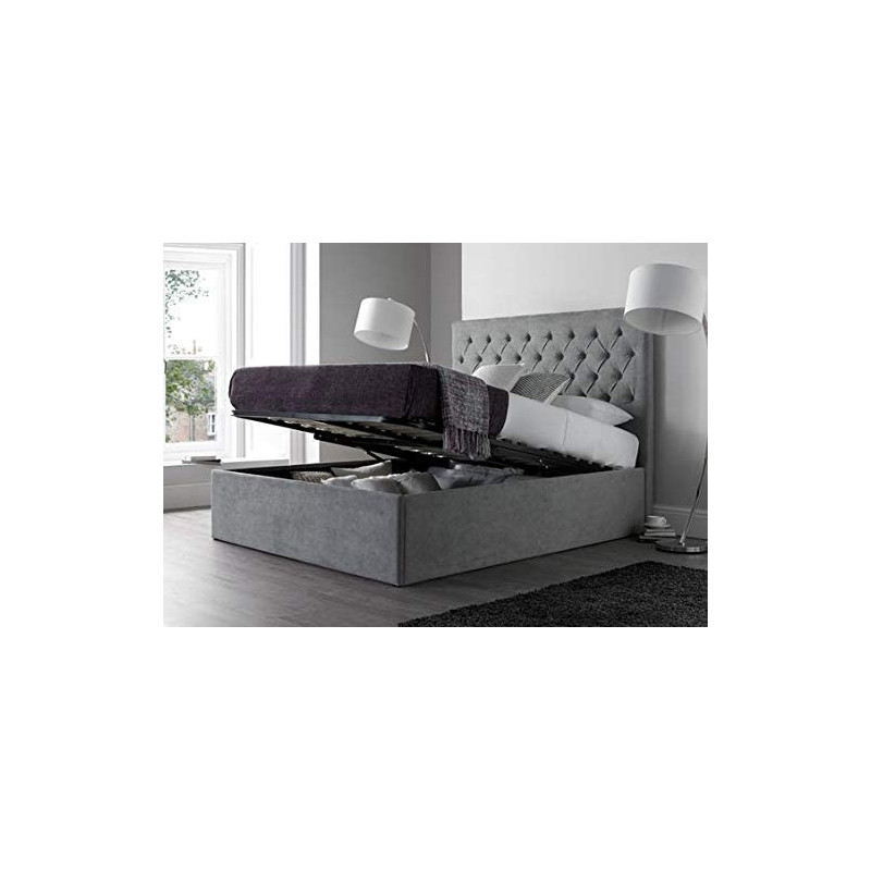 R2R Furniture R2R Furniture Maxi Tufted Comfort Upholstered Bed With Hydraulic Storage And Spring Mattress - King Size (180Cm X 200Cm)