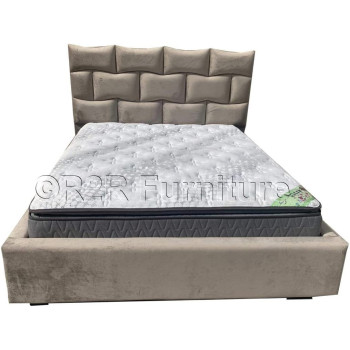 R2R Furniture R2R Furniture Regalia Cushioned-Back Bed With Gas-Lift Up Storage (Without Mattress) - King Size (180Cm X 200Cm)