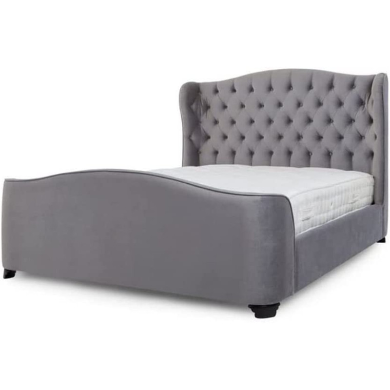 R2R Furniture R2R Furniture Restego Comfort Velvet Upholstered Bed Frame Queen Size (160Cm X 200Cm)
