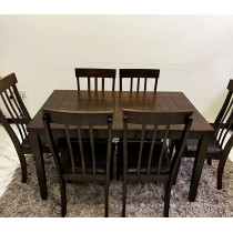 R2R Furniture R2R Furniture Solid Malaysian Wood Dining Table With 6 Chairs