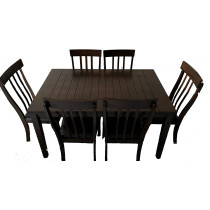 R2R Furniture R2R Furniture Solid Malaysian Wood Dining Table With 6 Chairs