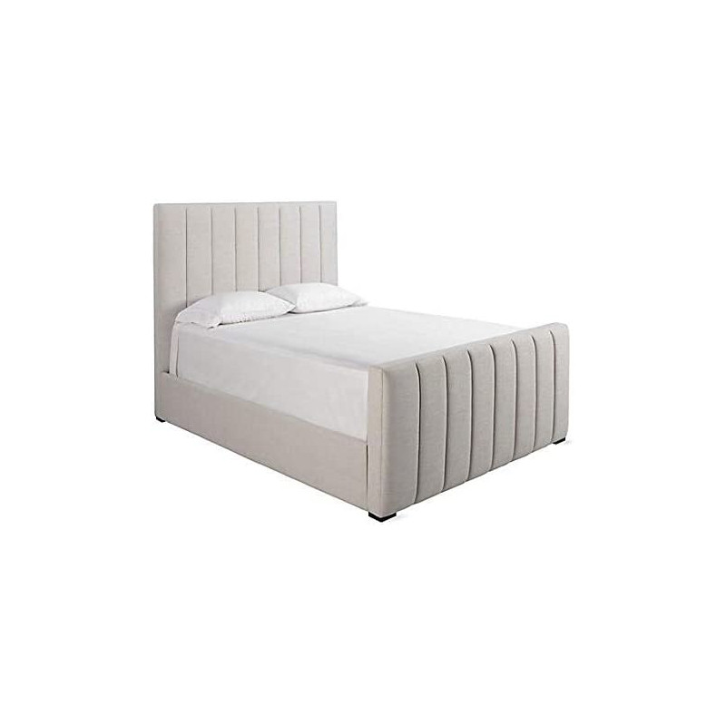 R2R Furniture R2R Furniture Vertical Lines Tufted Headboard And Footboard King Size Bed Frame