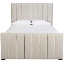 R2R Furniture R2R Furniture Vertical Lines Tufted Headboard And Footboard King Size Bed Frame