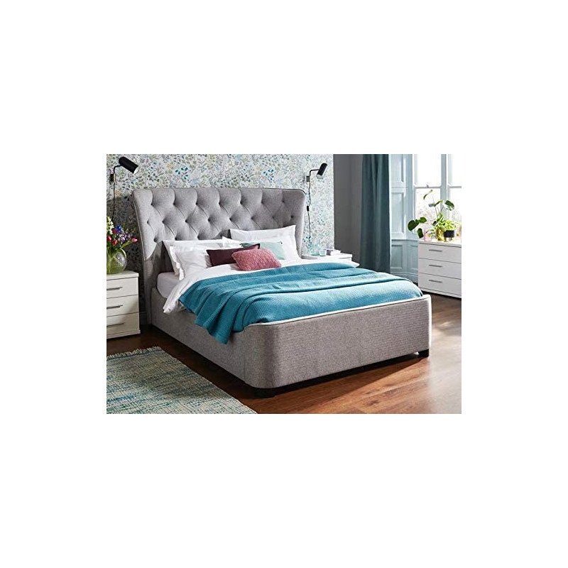 R2R Furniture R2R Furniture Vienne Upholstered Bed Frame With Mattress : 160X200 Cm (Queen Size)