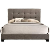R2R Furniture Raleigh Grey Upholstered Bed Queen Size