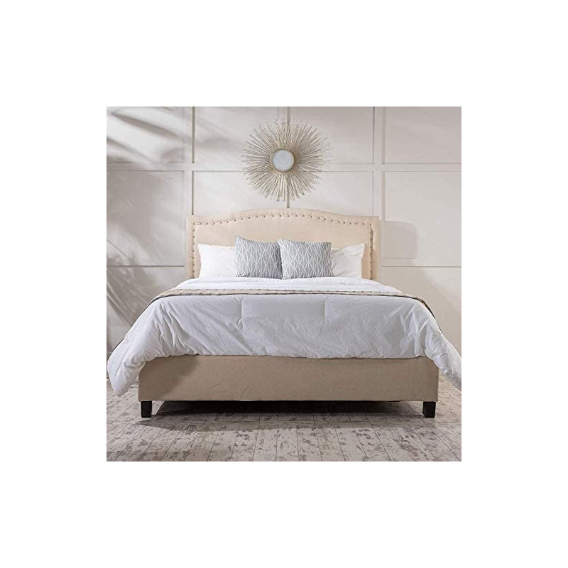 R2R Furniture Christopher Knight Home Clover Beige Fully Upholstered Fabric with mattress...