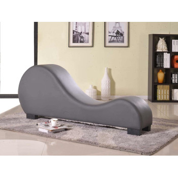 LC-02G-1- Moka Leather Chaise Lounge Yoga Chair Loveseat Bonded Stretch