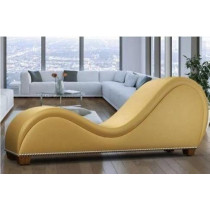 LC-07Y-1- Moka Leather Chaise Lounge Yoga Chair Loveseat Bonded Stretch