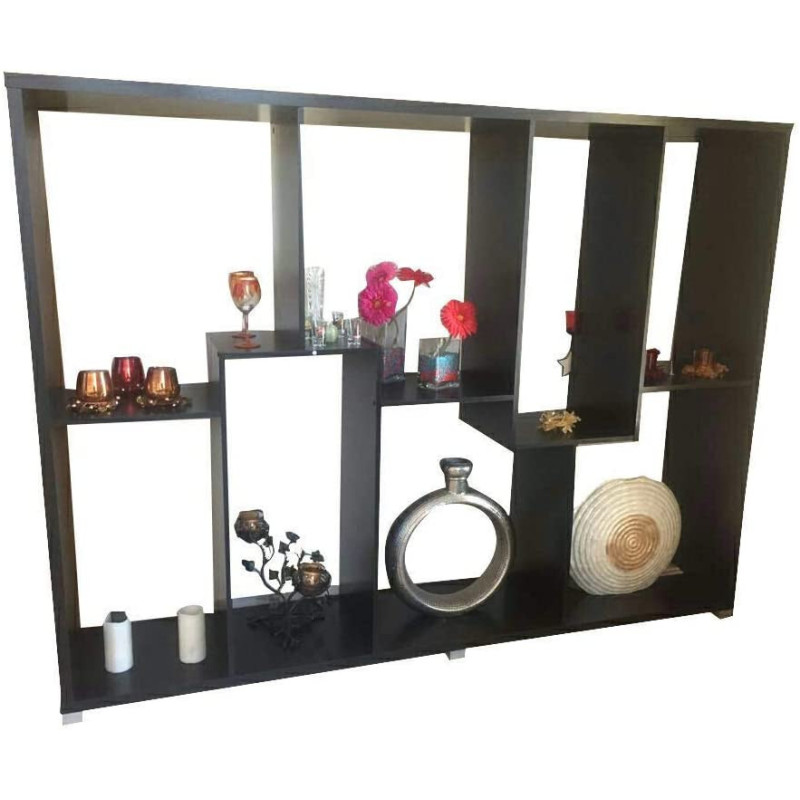 R2R Furniture Modern Entertainment Unit Multi Purpose Organizer With Compartments Black - Meut2/black