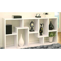 R2R Furniture Modern Entertainment Unit Multi Purpose Organizer With Compartments White - Meut1/white