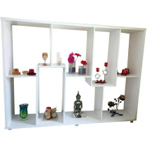 R2R Furniture Modern Entertainment Unit Multi Purpose Organizer With Compartments White - Meut1/white