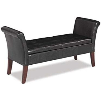R2R Furniture Rolled Arm Rest Rectangular Bench Black - RB1