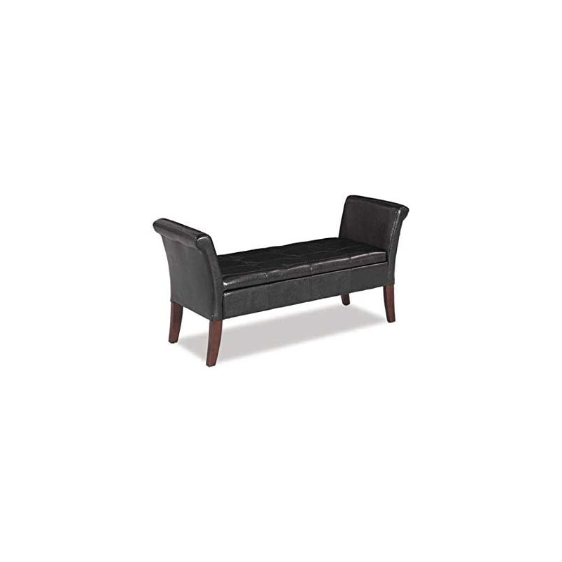 R2R Furniture Rolled Arm Rest Rectangular Bench Black - RB1